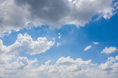 nature blue sky background with white clouds on heaven
