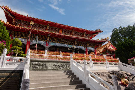Nantou, Taiwan - December 9th, 2019: famous landmark of Wenwu temple in Sun Moon Lake, Nantou, Taiwanのeditorial素材