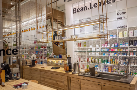 Taichung, Taiwan - November 28th, 2019: interior of famous Molecure Pharmacy at Taichung City,...
