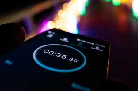 use smartphone app of timer in the night