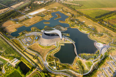 Chiayi, Taiwan-November 7th, 2019: aerial view of Southern Branch of the National Palace Museum, Chiayi, Taiwan, Asiaのeditorial素材