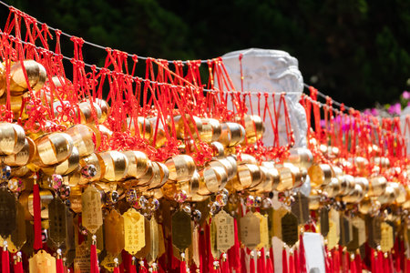 Nantou, Taiwan-December 9th, 2019: wall of wish in Wenwu Temple near Sun Moon Lake at Yuchi, Nantou, Taiwan, Asiaのeditorial素材