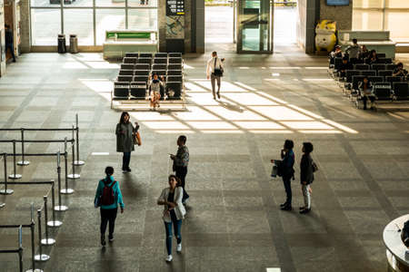 Miaoli, Taiwan-November 14th, 2019: interior of modern architecture of Taiwan High Speed Rail, Miaoli county, Taiwan, Asiaのeditorial素材