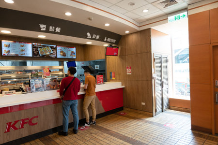 Nantou, Taiwan-September 8th, 2020: famous fast food restaurant-KFC at Puli township, Nantou, Taiwan