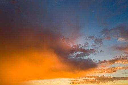 background of sunset golden clouds on heaven