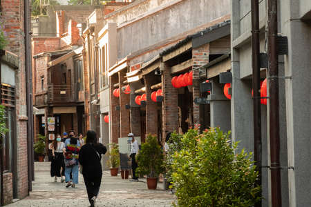 Taipei, Taiwan-Oct 4th, 2020: famous attraction Bopiliao Historic Block near Wanhua Lung Shan Temple at Taipei, Taiwanのeditorial素材