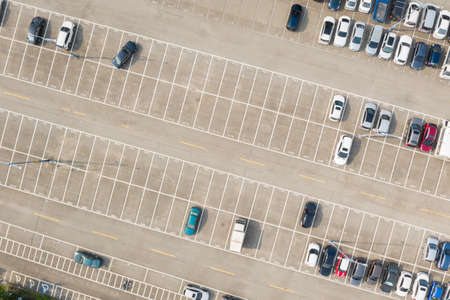 Taichung, Taiwan-September 10th, 2020: aerial view of parking lot at Wen-Xin Forest Park in Taiwan, Nantou, Asiaのeditorial素材