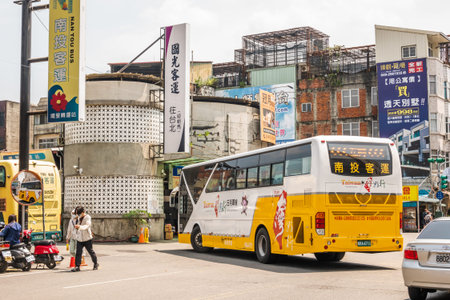 Nantou, Taiwan-September 8th, 2020: bus place at Kuo-Kuang Motor Transport Station at Puli town,...