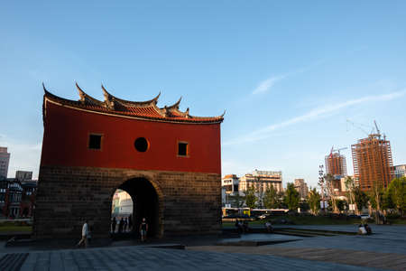Taipei, Taiwan-Oct 1st, 2020: famous attraction-The North Gate(Beimen) in Taipei, Taiwanのeditorial素材