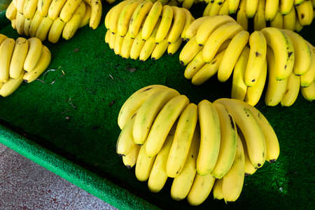 group of bananas at the traditional marketplace in Taiwanの写真素材