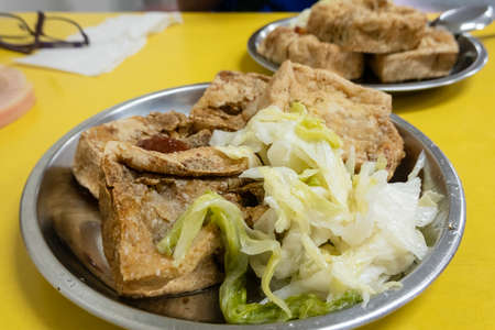 Taiwanese traditional stinky tofu on the tableの写真素材