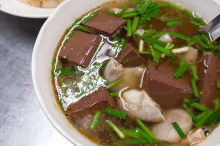 taiwanese traditional snacks of pork blood soupの写真素材