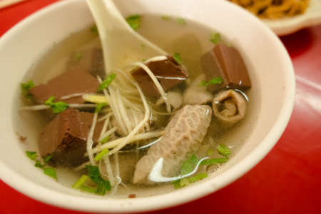 taiwanese traditional snacks of pork blood soupの写真素材
