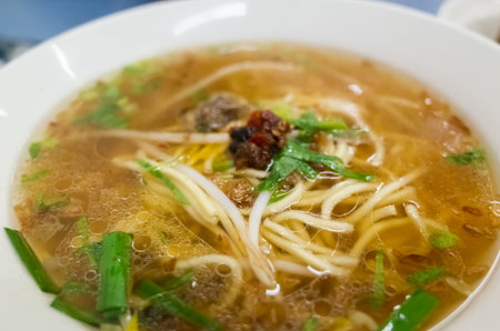 Taiwan traditional rice noodles at the small restaurant