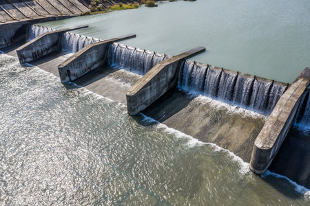 small dam in the daytime at taiwanの写真素材