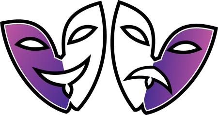 Classic greek teathre happiness and sadness masksのイラスト素材