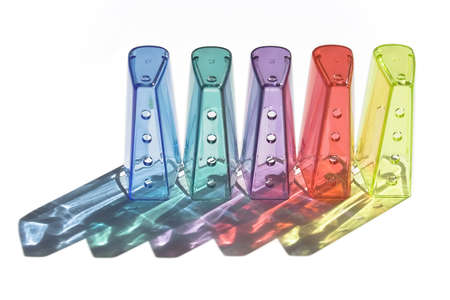 Beautiful and colouring toothbrush protectorsの写真素材