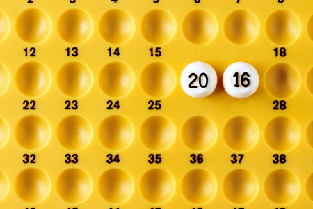 Balls announcing the upcoming new year. Horizontal image.