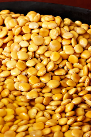Lupins on a traditional craftsman market.Vertical image.