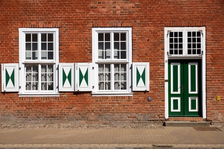 Historic facade in the dutch quarterの写真素材