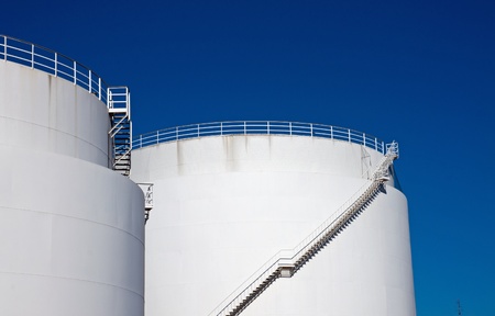 White storage tanksの写真素材