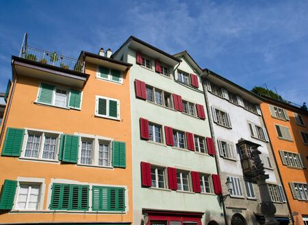 Typical old houses in Zurichの写真素材