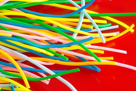 Colourful plastic cablesの写真素材