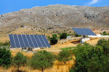 Two solar panels on Crete island