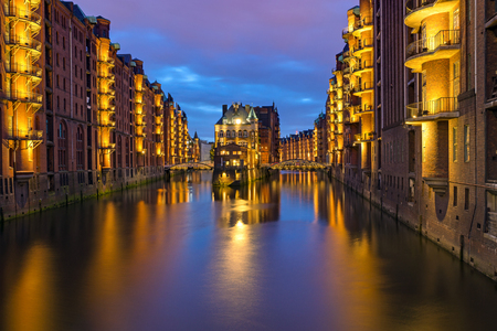 Historic Speicherstadt in Hamburgの写真素材