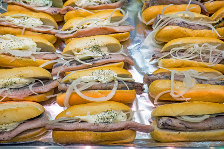 Seafood burgers for saleの写真素材
