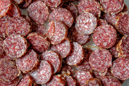 Traditional german salamiの写真素材