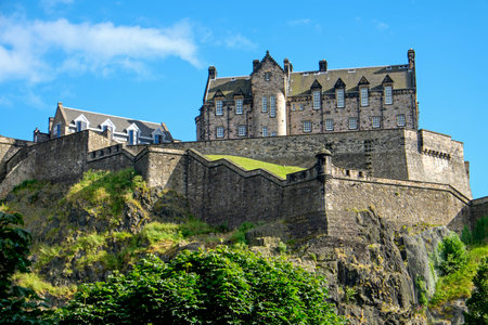 The Edinburgh castle on a sunny dayのeditorial素材