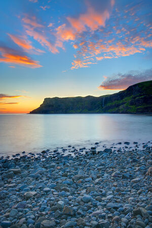 The Talisker Bay on the Isle of Skye at dawnの写真素材