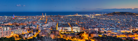 Panorama of Barcelona at dawnの写真素材
