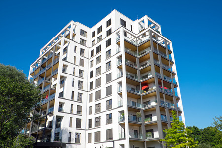 A big modern apartment building seen in Berlinのeditorial素材