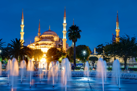 The Blue Mosque in Istanbul at dawnの写真素材