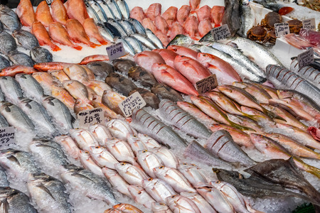 Fresh fish at a market in London, United Kingdomのeditorial素材