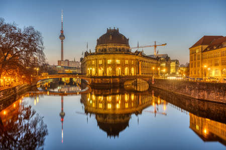 The Bode Museum and the Television Tower in Berlin on a clear sky morningのeditorial素材