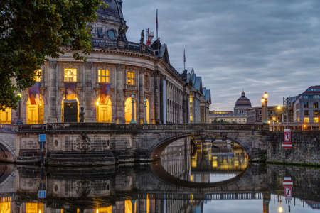 View along the Museum Island in Berlin at dawnのeditorial素材