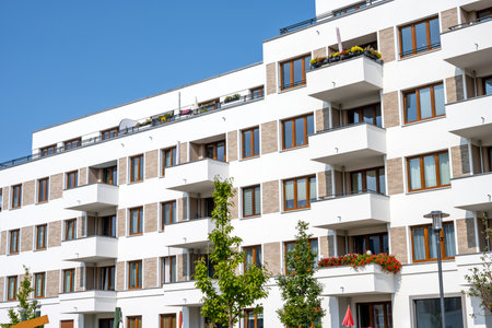 Modern multi-family apartment buildings in Berlin, Germanyのeditorial素材
