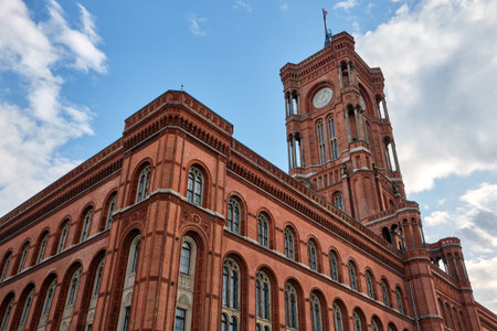 The famous Rotes Rathaus, the town hall of Berlin in Germany