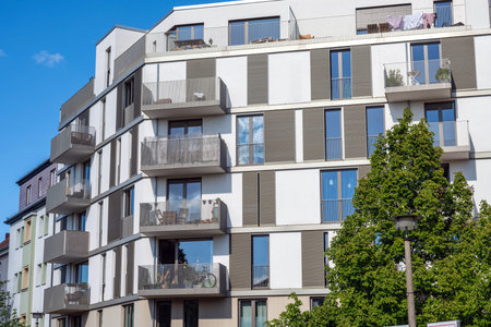 Modern apartment building seen in Berlin, Germany
