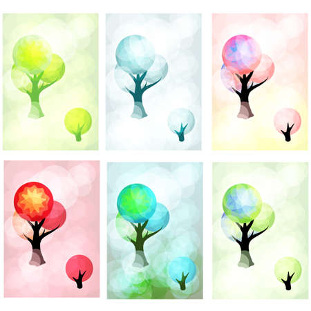 Fantasy cards in 6 color variantsのイラスト素材