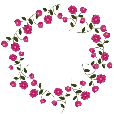 Floral frame with decorative pink flowersのイラスト素材