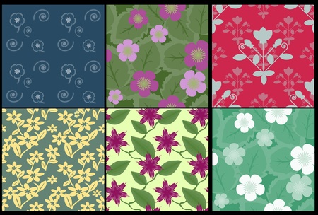 Set of 6 various seamless patternsのイラスト素材