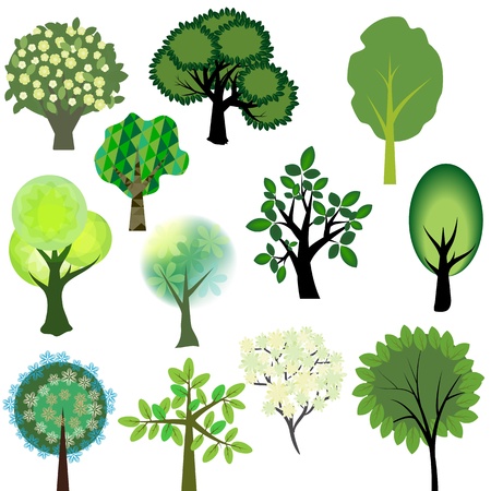 Vector trees collectionのイラスト素材