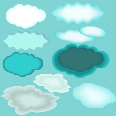 Vector clouds set collectionのイラスト素材