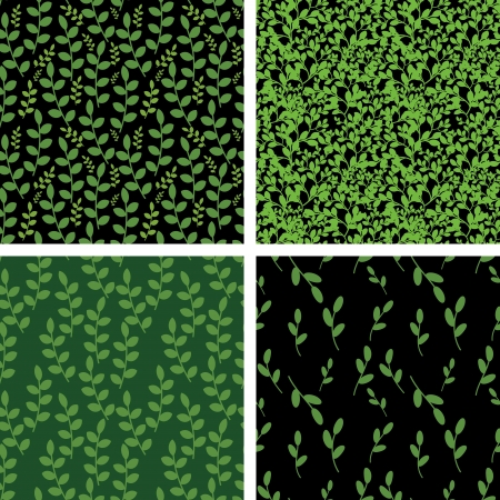 Four foliage seamless patterns setのイラスト素材