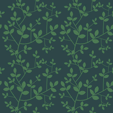 Seamless branches on dark blue backgroundのイラスト素材