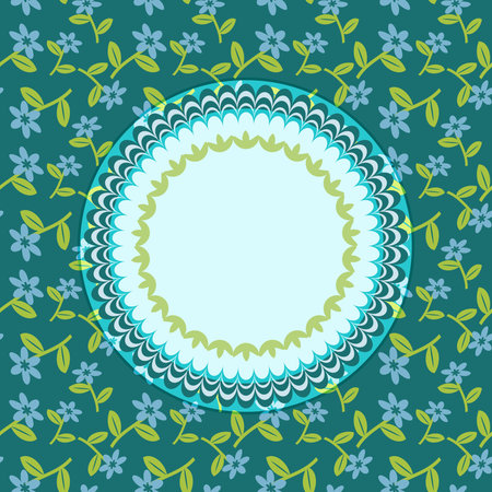 Greeting card template with floral backgroundのイラスト素材